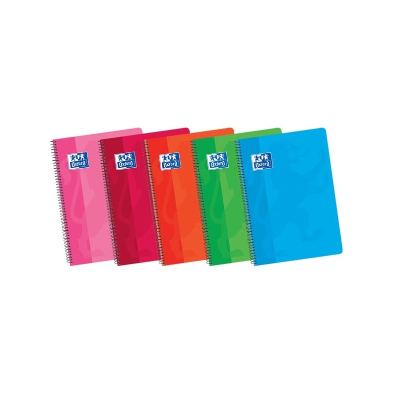 Oxford School Classic 4º Cuaderno Espiral Tapa Blanda 4x4 - 80 Hojas - Margen 4x4 - Colores Surtidos