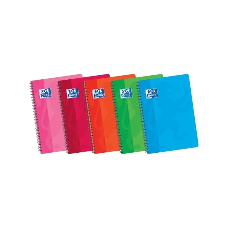 Oxford School Classic 4º Cuaderno Espiral Tapa Blanda 4x4 - 80 Hojas - Margen 4x4 - Colores Surtidos