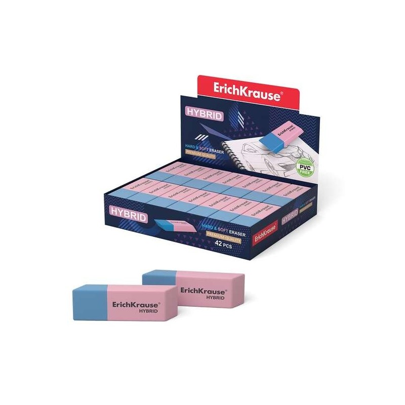 Erichkrause Hybrid Gomme Double Face - Différents Degrés de Dureté - Caoutchouc Thermoplastique Hypoallergénique - Couleur Rose