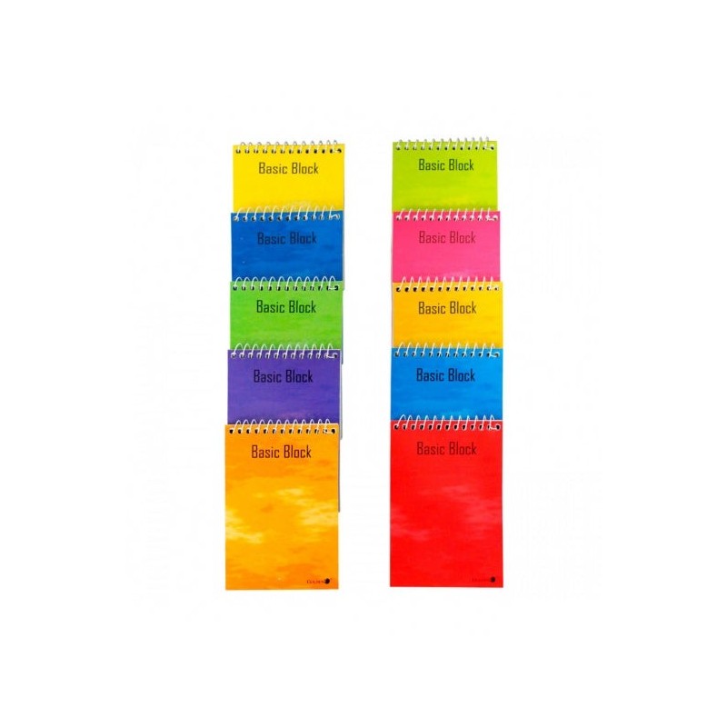 Golden Caderno Espiral Superior 12º (85x125mm) 80 Folhas 60gr Quadrícula - Capa Plastificada - Margem Destacada - Cores Sortidas