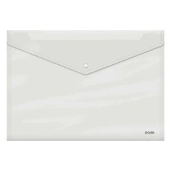 Dohe A3 Document Wallet - Press Stud Closure - 150 Micron Clear Polypropylene - Transparent