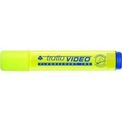 Tratto Video Marcador Fluorescente - Ponta Biselada - Tinta à Base de Água - Secagem Rápida - Cor Amarelo Fluorescente