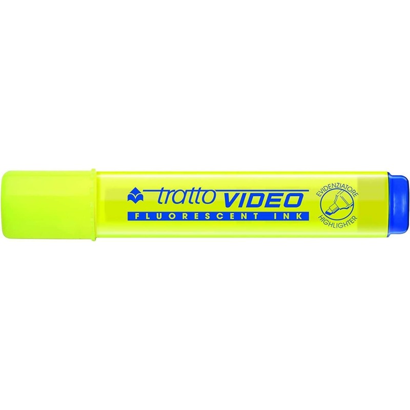 Tratto Video Highlighter - Chisel Tip - Water-Based Ink - Quick-Drying - Fluorescent Yellow