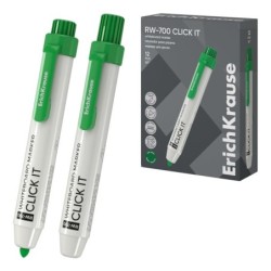ErichKrause RW-700 Click it Marqueur pour Tableau Blanc - Système Rétractable - Pointe Conique - Tracé de 2.0mm - Encre à Base