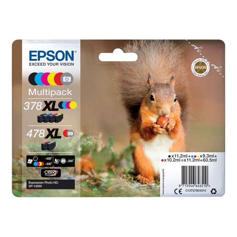 Epson 378XL/478XL Pack of 6 Original Ink Cartridges - C13T379D4010
