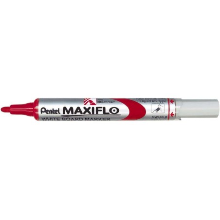 Pentel Maxiflo Marcador para Quadro Branco - Regulação do Fluxo de Tinta - Ponta Ogival - Largura de Linha 2mm - 50% de