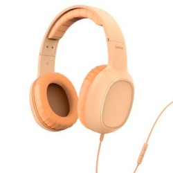 Hama Fun C Auscultadores com Microfone Omnidirecional - Cabo 1.2m - Arco Ajustavel - Almofadas em Pele - Cor Laranja