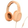 Hama Fun C Casque avec Microphone Omnidirectionnel - Câble 1.2m - Serre-tête Réglable - Coussinets en Cuir - Couleur Orange