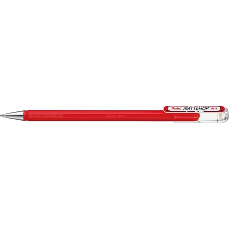 Pentel Mattehop Boligrafo de Bola - Punta 1mm - Trazo 0.5mm - Tinta de Gel Opaca - Fabricado con 55% de Materiales Reciclados