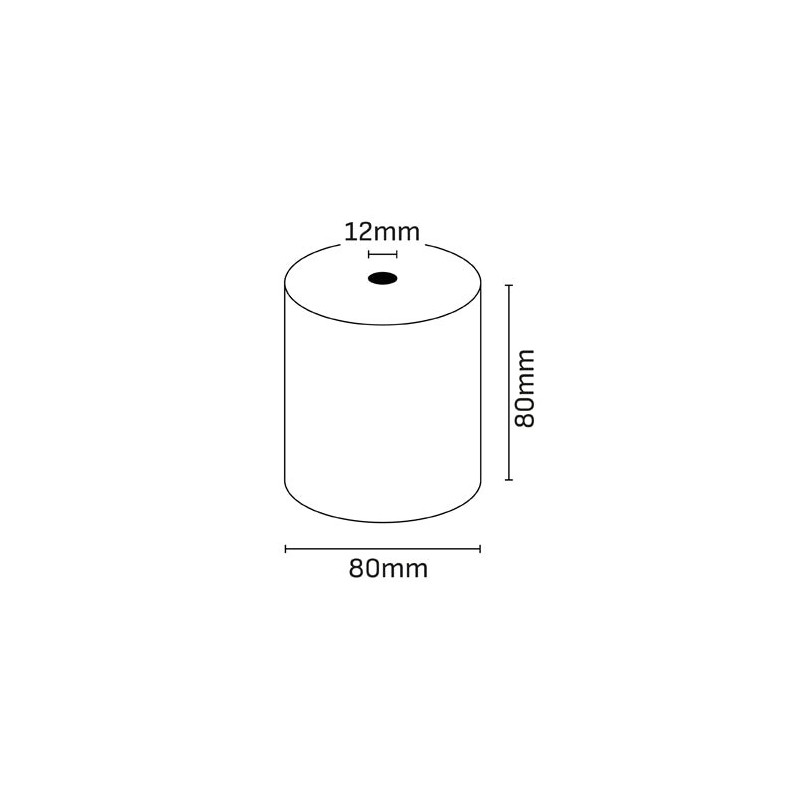 Oqonos Thermal Paper Roll 80x80x12mm, BPA Free, FSC, 74.2 metres, 55 grams