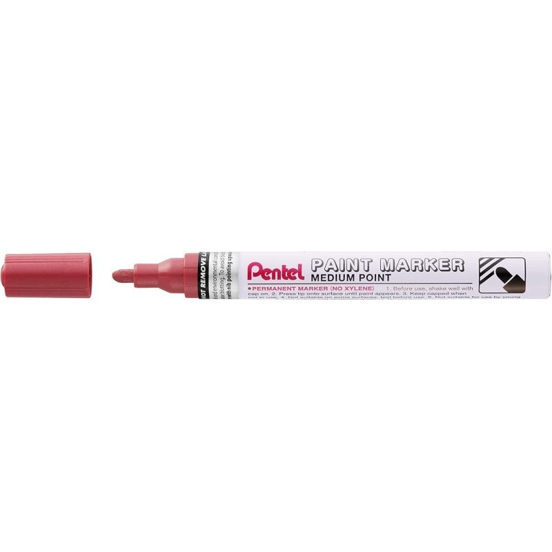 Pentel Paint Marker Marcador de Pintura - Punta Media 4.5mm - Permanente en todas las Superficies - Resistente a Luz y Agua