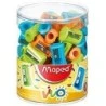Maped Vivo Afia de Plástico com 1 Orifício - Lâmina de Aço Afiada e Resistente - Cores Sortidas
