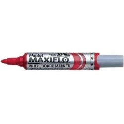 Pentel Maxiflo Marqueur pour Tableau Blanc - Régulation du Débit d'Encre - Pointe Ronde - Largeur de Ligne 2,5mm - 50% de