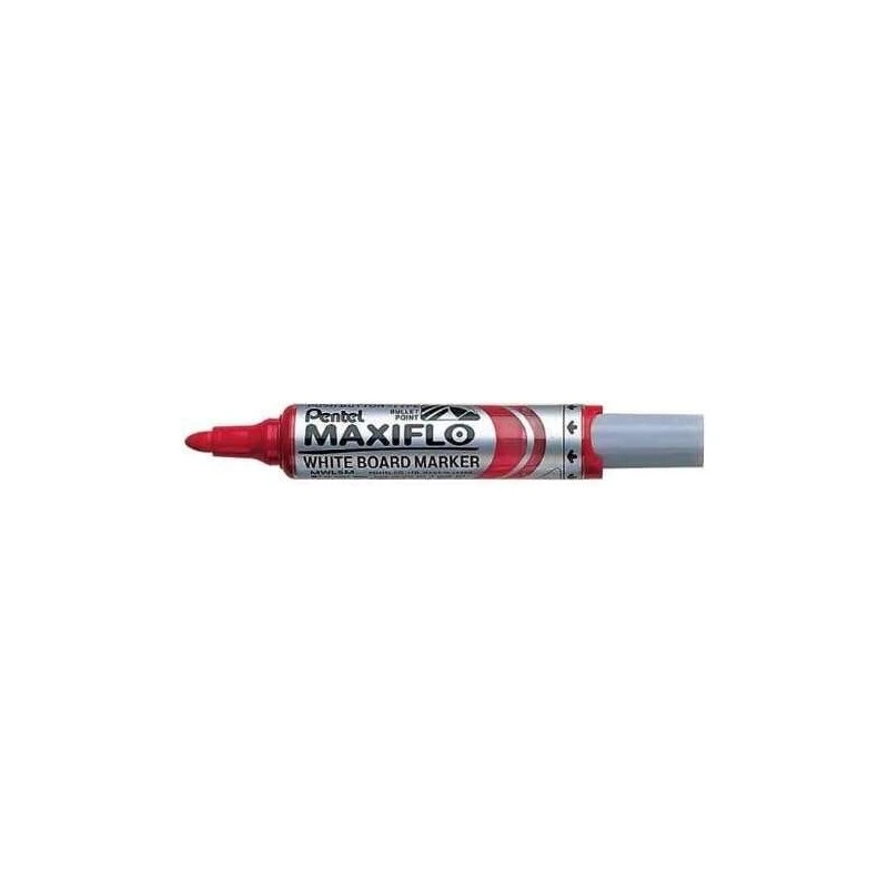 Pentel Maxiflo Marcador para Quadro Branco - Regulação do Fluxo de Tinta - Ponta Redonda - Largura de Linha 2,5mm - 50% de
