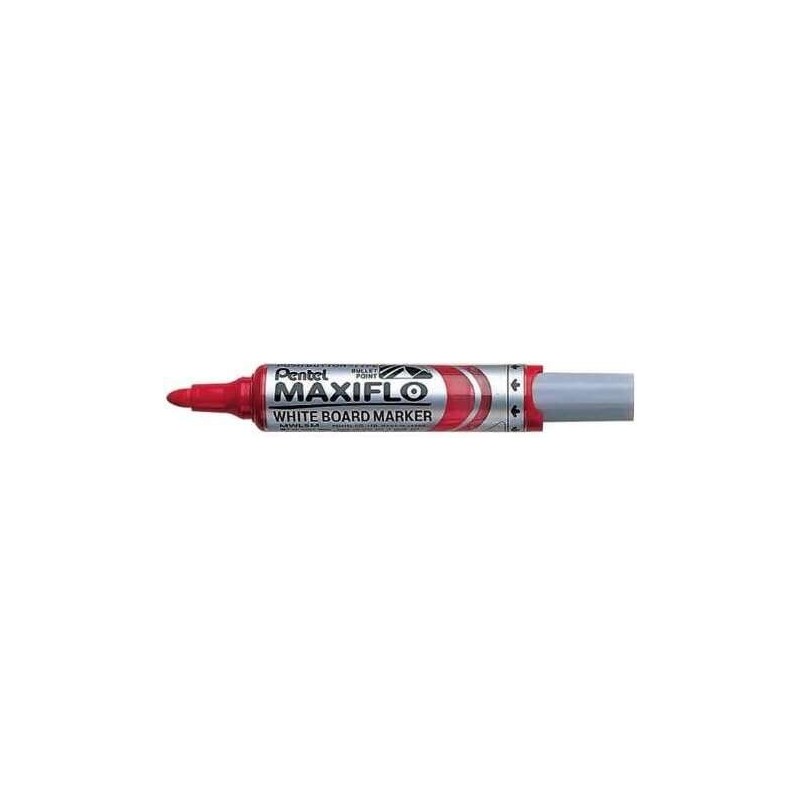 Pentel Maxiflo Marqueur pour Tableau Blanc - Régulation du Débit d'Encre - Pointe Ronde - Largeur de Ligne 2,5mm - 50% de