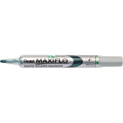 Pentel Maxiflo Rotulador para Pizarra Blanca - Punta de Bala - Ancho de Linea 2mm - Regulacion del Flujo de Tinta - 50% de