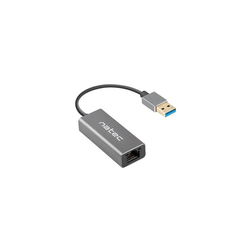 Natec Cricket Adaptador de Red Ethernet USB 3.0 a RJ45 1GB - Transferencia de Datos Rapida y Fiable - Color Gris