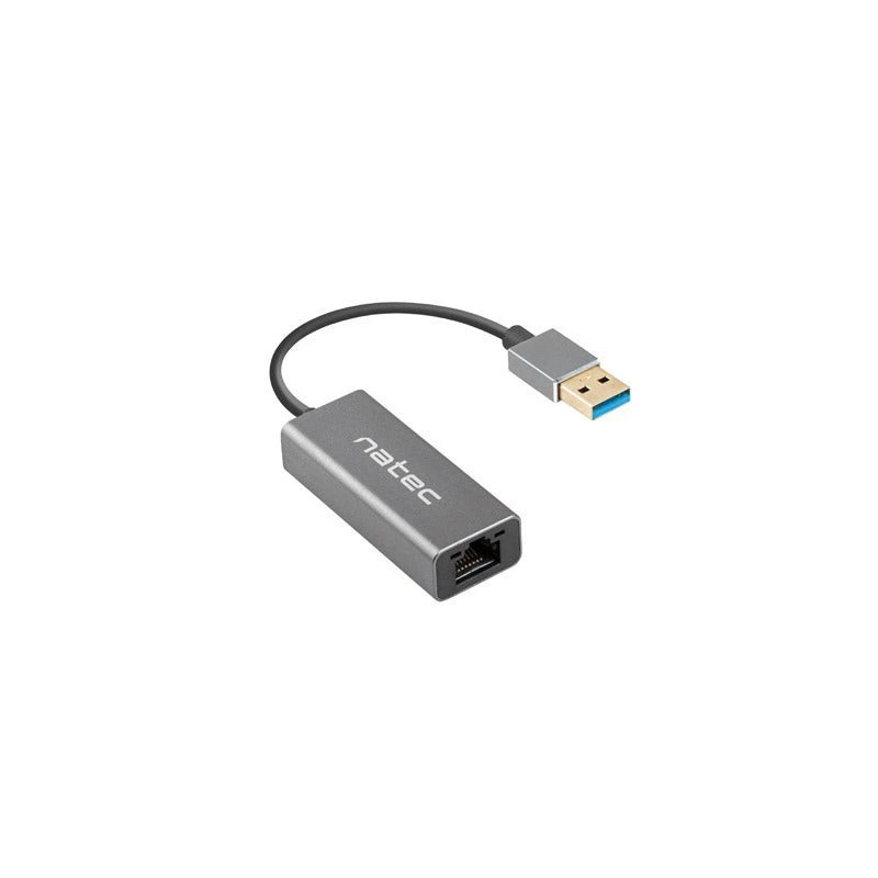 Natec Cricket Adaptador de Rede Ethernet USB 3.0 para RJ45 1GB - Transferência de Dados Rápida e Fiável - Cor Cinzento
