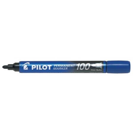 Pilot Marcador Permanente 100 - Ponta Fina Ogival 4,5mm - Traço 1mm - Cor Azul