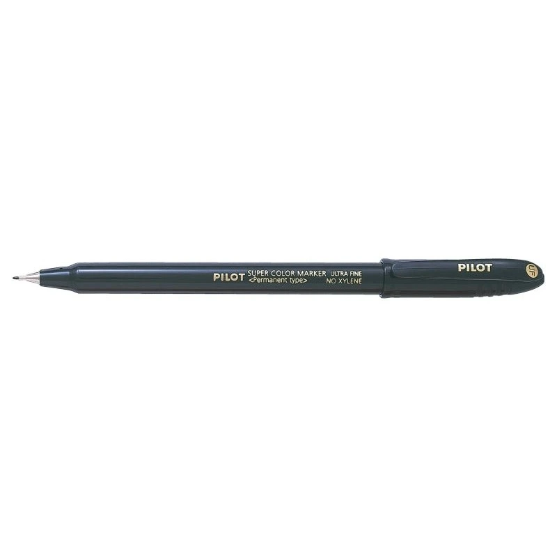 Pilot Super Color Ultra Fine Permanent Marker - 1mm Polyacetal Tip - Xylene Free - Black