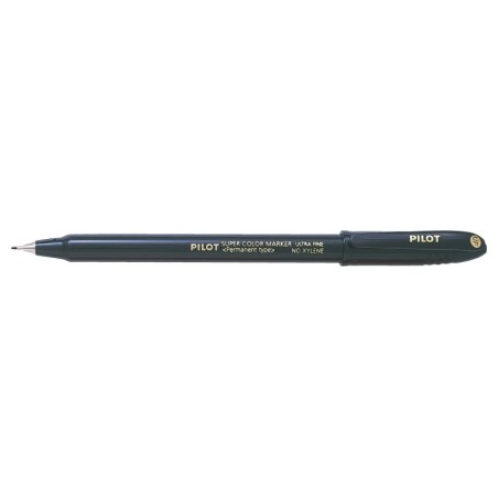 Pilot Super Color Ultra Fine Permanent Marker - 1mm Polyacetal Tip - Xylene Free - Black
