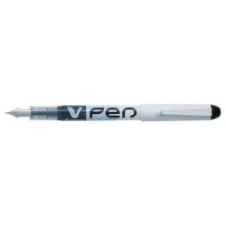 Pilot Caneta de Tinta Permanente V-Pen Descartável Tinta Líquida - Ponta de Aço - Traço de 0,5mm - Cor Preta
