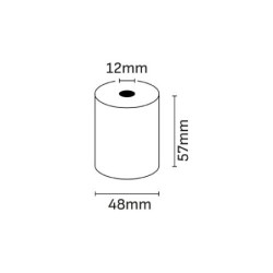 Oqonos Rouleau de Papier Thermique 57x48x12mm, Sans BPA, FSC