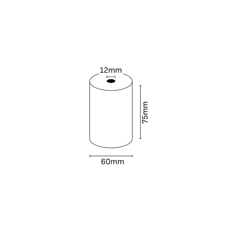 Oqonos Rouleau de Papier Thermique 75x60x12mm, Sans BPA, FSC