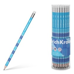 Erichkrause 2x2 Lápis de Grafite HB com Borracha - Madeira Selecionada - Decorado com a Tabuada - Fácil de Afiar - Cor Azul