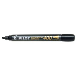 Pilot Marqueur Permanent 400 - Pointe Biseautée 4,5mm - Trait 4mm - Couleur Noir