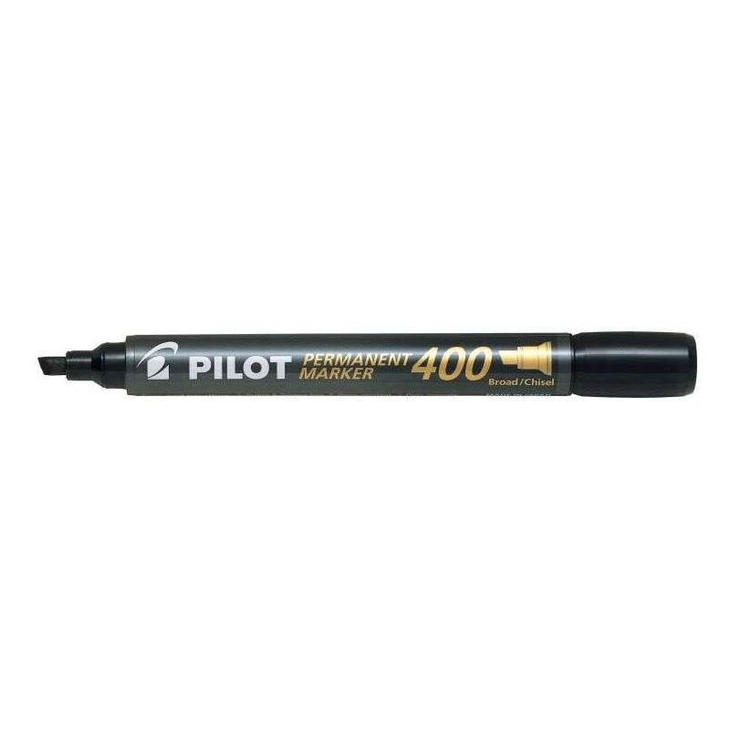 Pilot Marcador Permanente 400 - Ponta Biselada 4,5mm - Traço 4mm - Cor Preta