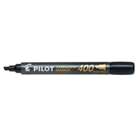 Pilot Marqueur Permanent 400 - Pointe Biseautée 4,5mm - Trait 4mm - Couleur Noir