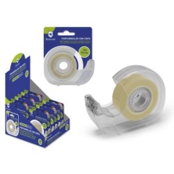 Bismark Porta-rolos com Fita-cola Transparente - Corpo de Plástico - Inclui Fita-cola de 33mx1.9cm - Ideal para Uso Escolar
