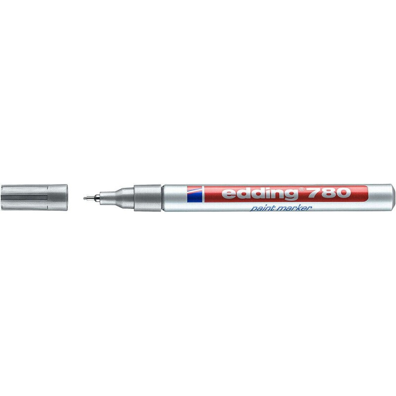Edding 780 Marcador Permanente de Tinta Opaca - Ponta Redonda - Traço 0.8mm - Pontas de Substituição Disponíveis - Secagem