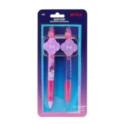 Safta K-Pop Demon Hunters Pack of 2 Erasable Pens - Blister Pack - Quality Ink - Ergonomic - Multicolour