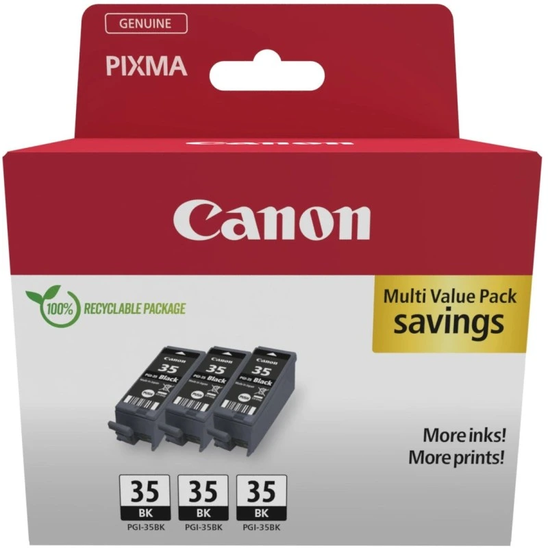 Canon PGI-35BK Multipack de 3 Tinteiros Originais Preto - 1509B028