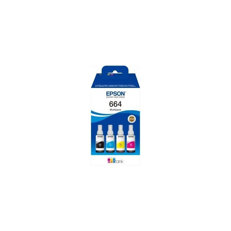 Epson 664 Pacote de 4 frascos de tinta originais C13T664640