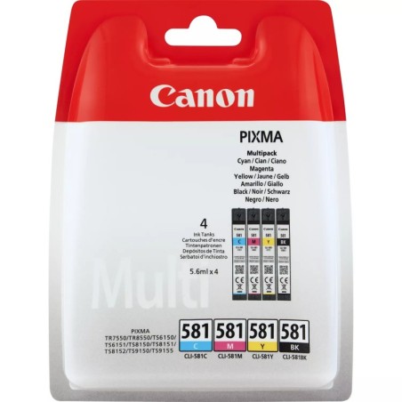 Canon CLI581 Pack de 4 Tinteiros Originais - 2103C004/2103C007