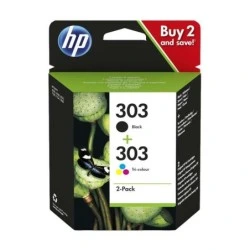 HP 303 Noir + Couleur Pack de 2 Cartouches de Tinta Originaux - 3YM92AE