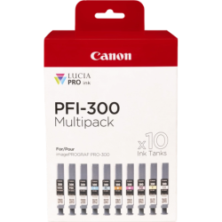 Canon PFI300 Pack de 10 Cartuchos de Tinta Originales - 4192C008