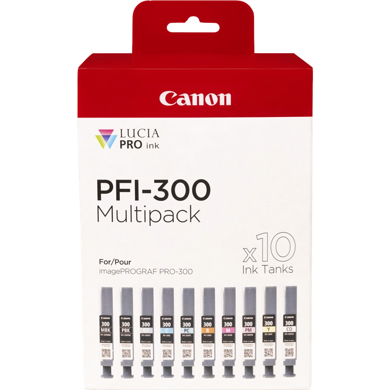 Canon PFI300 Pack de 10 Cartuchos de Tinta Originales - 4192C008