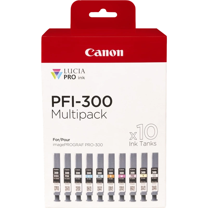 Canon PFI300 Pack de 10 Cartuchos de Tinta Originales - 4192C008