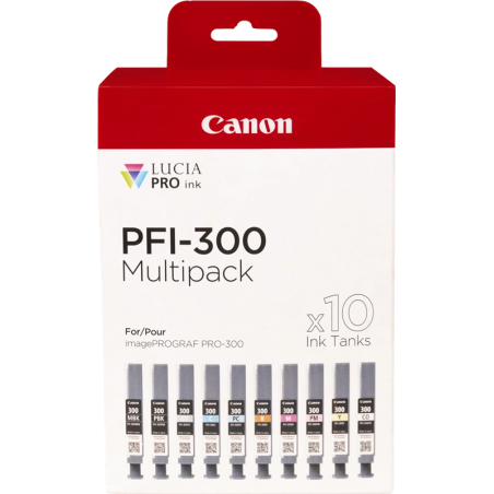 Canon PFI300 Pack de 10 Cartuchos de Tinta Originales - 4192C008