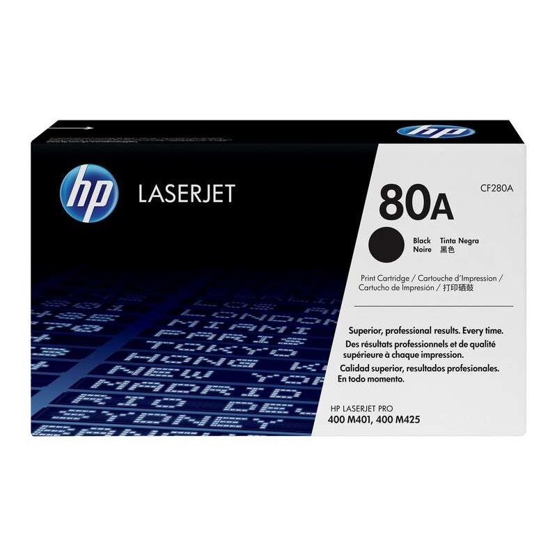 HP CF280A Preto Cartucho de Toner Original - 80A