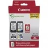 Canon PG545XL Black + CL546XL Colour Pack of 2 Original Ink Cartridges + 50 Sheets Photo Paper - 8286B011/8286B006