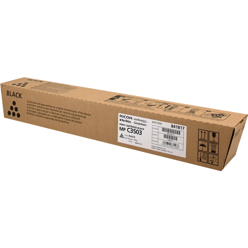Ricoh Aficio MP-C3003/MP-C3004/MP-C3503/MP-C3504/MP-C4504/MP-C5504/MP-C6004 Negro Cartucho de Toner Original - 841817/841813