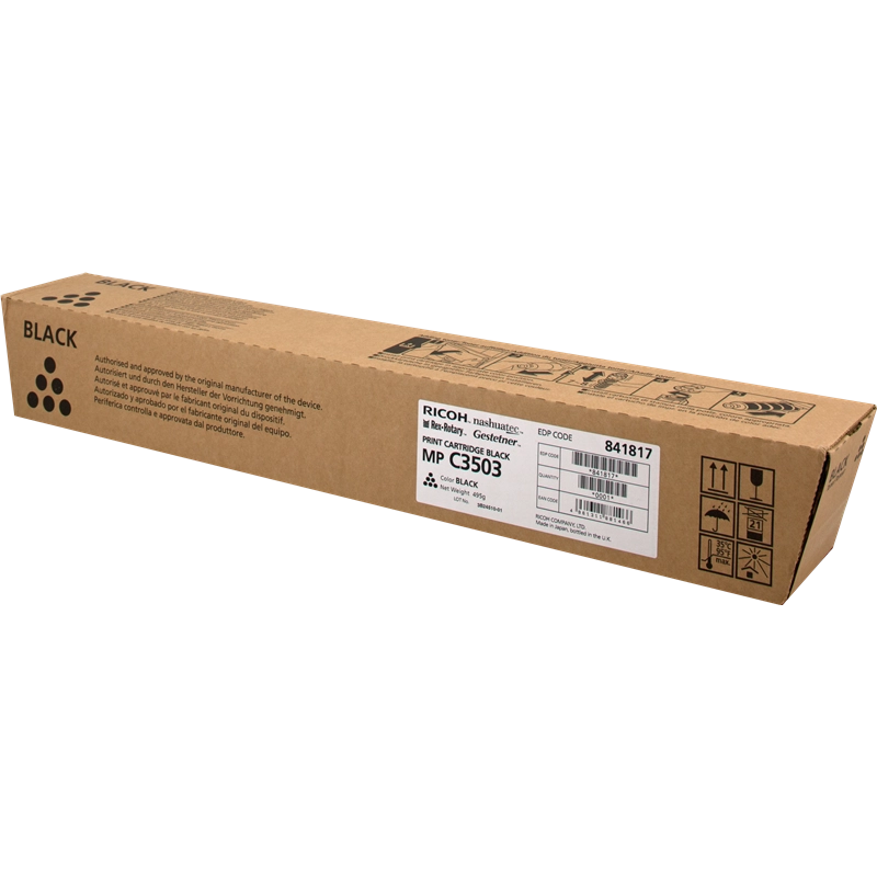Ricoh Aficio MP-C3003/MP-C3004/MP-C3503/MP-C3504/MP-C4504/MP-C5504/MP-C6004 Noir Cartouche de toner Original - 841817/841813