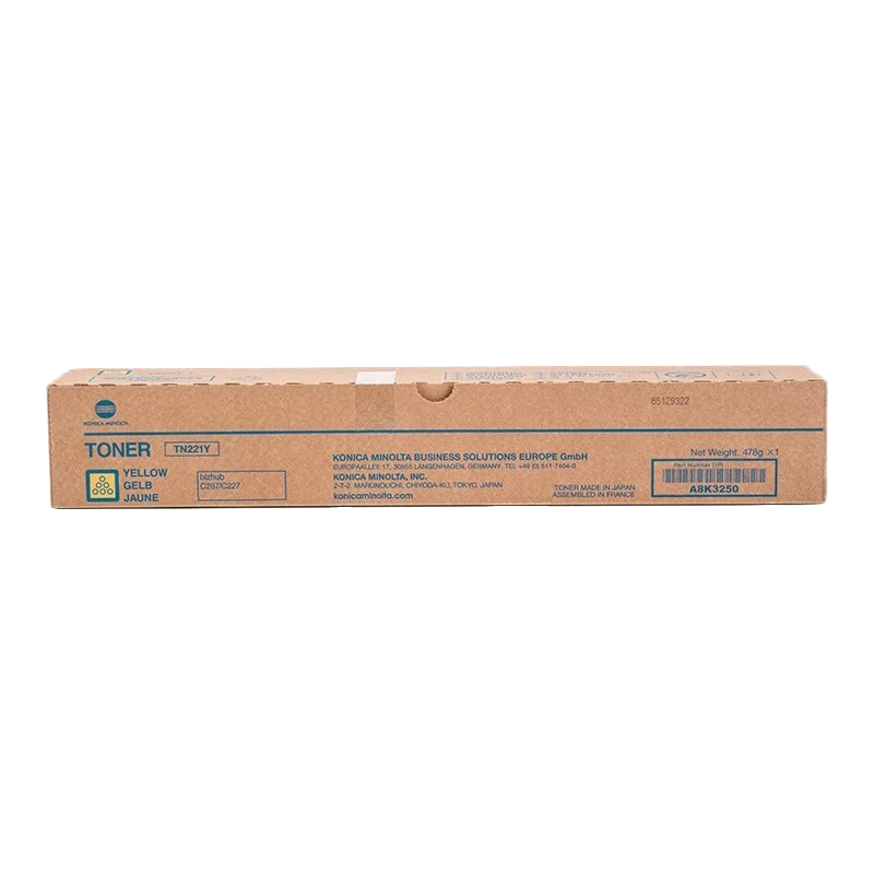 Konica Minolta TN221 Yellow Toner Cartridge Original - TN221Y/A8K3250