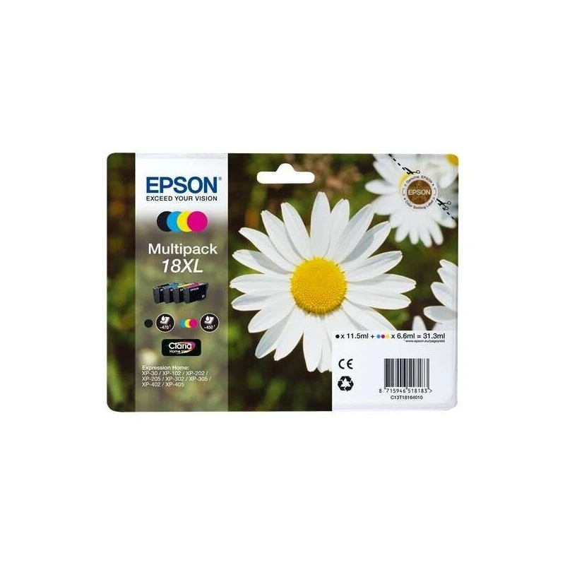 Epson T1816 (18XL) Pack de 4 Tinteiros Originais - C13T18164012