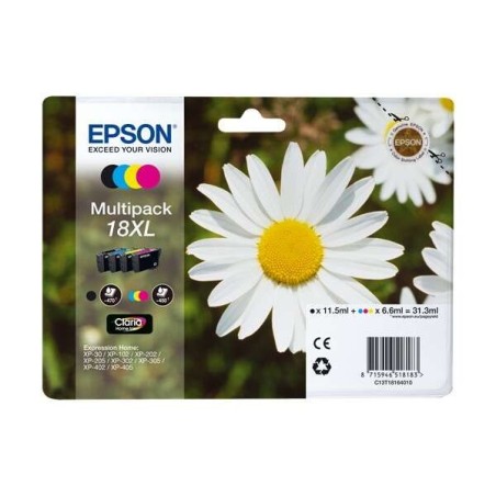 Epson T1816 (18XL) Pack de 4 Cartouches d'Encre Originales - C13T18164012